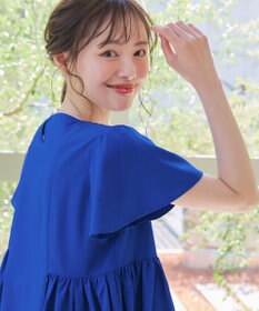 Tiaclasse 【洗える】ペプラムギャザーピンタックブラウス