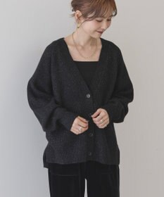 AMERICAN HOLIC バイパチラメ入りＶネック片畦ニットカーディガ