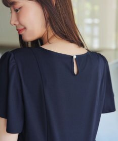 Tiaclasse 【洗える】ペプラムギャザーピンタックブラウス