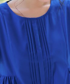 Tiaclasse 【洗える】ペプラムギャザーピンタックブラウス