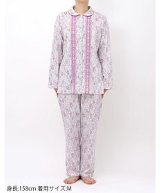 WACOAL パジャマ 長袖 長ズボン 綿100%(本体) 天竺素材 ミントン レディース NDX560 /ワコール