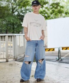 WEGO 【ユニセックス着用ITEM/MLサイズ展開】ステンシルロゴグラフィックT（SS）