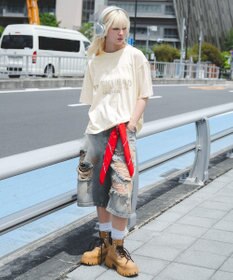 WEGO 【ユニセックス着用ITEM/MLサイズ展開】ステンシルロゴグラフィックT（SS）