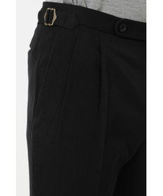 DAKS ツータックサイドベルトウールパンツ