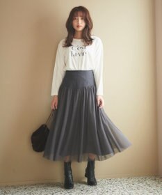 Feroux 【洗える】コルセットチュール スカート