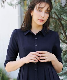 Tiaclasse L 【洗える】レースコンビシャツワンピース