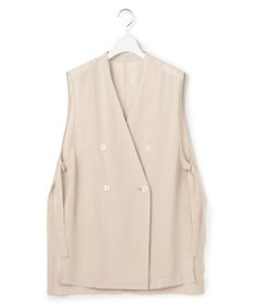 23区 【先行予約】ライトシアーマットクロス ノーカラー ジレ