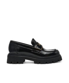 STEVE MADDEN FILE-AWAY ロゴベルト厚底ローファー