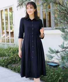 Tiaclasse L 【洗える】レースコンビシャツワンピース