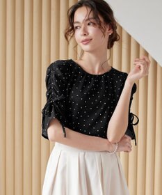 Tiaclasse 【洗える】ボリュームスリーブリボンブラウス