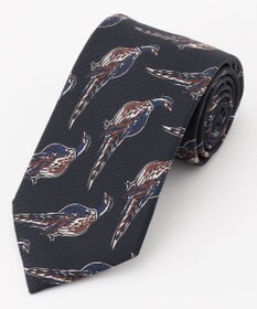 JOSEPH ABBOUD 【イタリア製・Holliday&Brown】バードプリント ネクタイ ネイビー系6