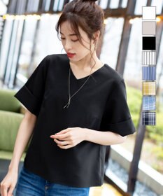 Tiaclasse L 【洗える】ゆったりシルエットの幅広カフスブラウス