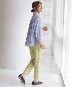 J.PRESS LADIES 【洗える】スパンローン バックプリーツ ブラウス