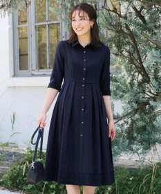 Tiaclasse L 【洗える】レースコンビシャツワンピース