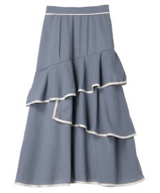 earth music&ecology パイピングフリルティアードスカート