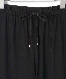 23区 【洗える】リネンレーヨンストレッチ ドロスト ワイド パンツ