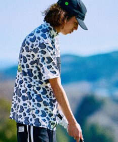 PW CIRCULUS 【UV遮蔽率99.5%  UVカット/速乾/ストレッチ】【MEN】アニマルドットポケットモックT ゴルフ