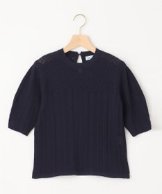 組曲 L 【WEB限定】編地切り替え 半袖ニット