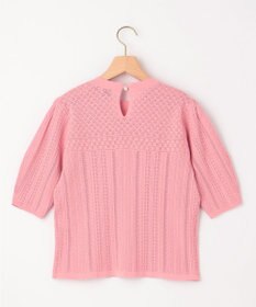 組曲 L 【WEB限定】編地切り替え 半袖ニット