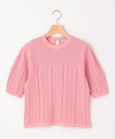 組曲 L 【WEB限定】編地切り替え 半袖ニット