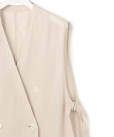 23区 【先行予約】ライトシアーマットクロス ノーカラー ジレ