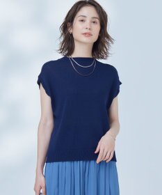 組曲 【WEB限定・前後着用可】コットンポリエステル杢プルオーバー ニット