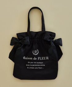 Maison de FLEUR ダブルリボンギャザートートバッグ