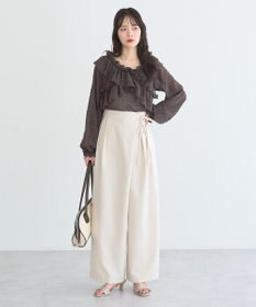 earth music&ecology シアーチェック2wayオフショルブラウス