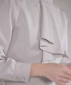 Tiaclasse L 【ダブルクロス】【洗える】フリルドレープワンピース