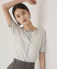 WEGO 【ANGIE VINTAGE】シアーボーダーメロウトップス