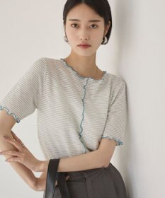 WEGO 【ANGIE VINTAGE】シアーボーダーメロウトップス