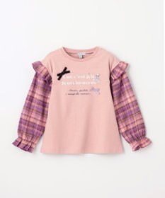 ANY KIDS チェック袖 ドッキング プルオーバー