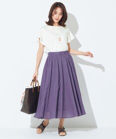 ANY 【ウエストゴム】シャンブレーライク スカート