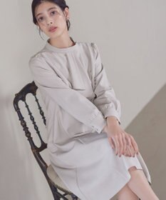 Tiaclasse L 【ダブルクロス】【洗える】フリルドレープワンピース