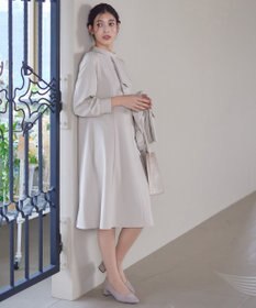 Tiaclasse L 【ダブルクロス】【洗える】フリルドレープワンピース