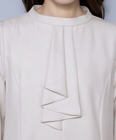 Tiaclasse L 【ダブルクロス】【洗える】フリルドレープワンピース