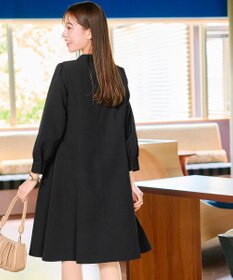 Tiaclasse L 【ダブルクロス】【洗える】フリルドレープワンピース