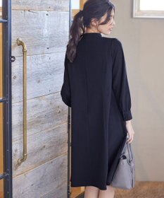 Tiaclasse L 【ダブルクロス】【洗える】フリルドレープワンピース