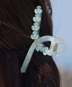 Tiaclasse フラワーモチーフクリアバンスクリップ