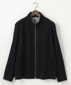 JOSEPH ABBOUD 【キングサイズ・ストレッチ/ソフト/洗える/JAPANファブリック】ウールブロックピケ スタンドジップ アウター