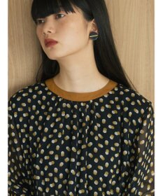 Green Parks armonia．ドットプリントパイピングワンピース