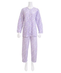 Wing 【数量限定　特別価格】 パジャマ 長袖 長ズボン 綿混(本体) キルトニット素材 保温性 あたたかい 前開きタイプ 丸首 小花柄 レディース EP6911 ウイング／ワコール