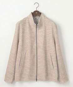 JOSEPH ABBOUD 【キングサイズ・ストレッチ/ソフト/洗える/JAPANファブリック】ウールブロックピケ スタンドジップ アウター