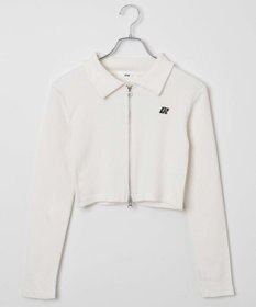 WEGO ワンポイント刺繍WZIP長袖トップス