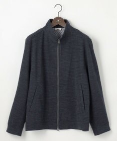 JOSEPH ABBOUD 【キングサイズ・ストレッチ/ソフト/洗える/JAPANファブリック】ウールブロックピケ スタンドジップ アウター