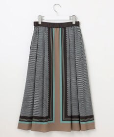 自由区 【洗える】ジオメトリックハートプリント スカート