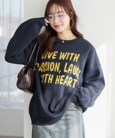 WEGO グラフィックBIGニットプルオーバー