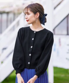 Tiaclasse 【洗える】ビジューニットカーディガン