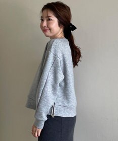 UNFILO L 【WEB限定】BEAUTY FORM JERSEY サイドZIP クロップドプルオーバー