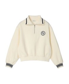 earth music&ecology ハーフＺＩＰサークルロゴ刺繍裏毛プルオーバー